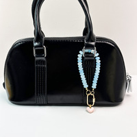 Porte-clés tendance en métal avec perles colorées, pendentif léopard, cœur et étoile