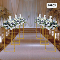 Ensemble de 10 supports à fleurs de mariage modernes de haute qualité, 23,62 pouces, en fer et en plastique, accessoire de fête, décoration, support d'affichage de ballons, vase à fleurs
