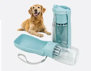 Fuente de agua para gatos, 21 bolas para perros, cuenco para exteriores, botella para mascotas para bebidas, accesorios portátiles para beber, 2 uds. En un juego de 550Ml