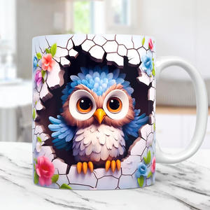 Haute qualité Sublimation 11oz coloré hibou <span class=keywords><strong>magique</strong></span> couleur changeante tasses personnalisables impression numérique tasses à café en céramique - Product Image 3