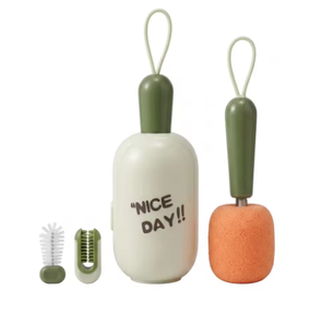 <b>Bottle</b> Cleaning <b>Brush</b> Long Handle <b>Bottle</b> <b>Brush</b> 3 In 1 Multifunctional Sponge <b>Bottle</b> <b>Brush</b> With <b>Bottle</b> Cleaner <b>Brush</b> - Product Image 1