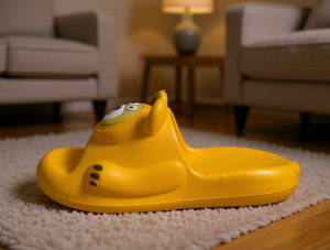 Ciabatte Gialle con Stampa Animalier da Donna, Estive Antiscivolo in PVC con Punta Chiusa, Suola 20MM, Taglie 24-35 - Product Image 2