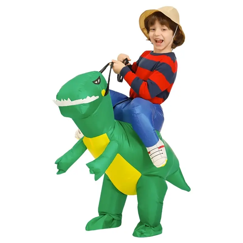 Disfraz de Halloween para niños Ropa de dinosaurio inflable Pantalones de montar Divertido Tyrannosaurus Rex Juegos de jardín de infantes Rendimiento Po
