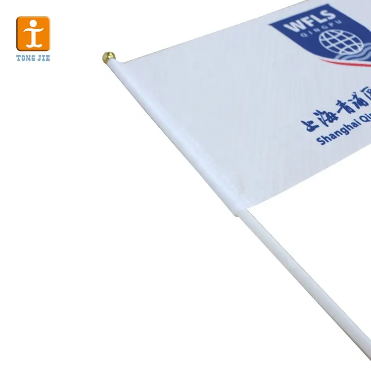 Заказные 65 г/110 г шелкография или цифровая печать ручной развевающиеся флаги и настольные флаги