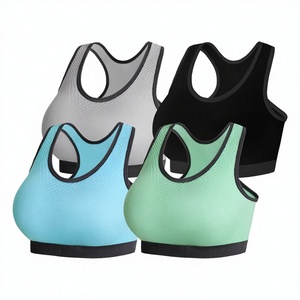 Checkered Breathable Racerback Sports <b>Bras</b> Women Medium Support Wireless Padded Full Coverage Spandex Nylon Sports <b>Bra</b> - Product Image 2