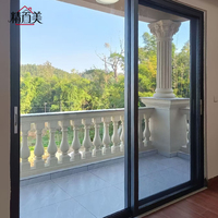 Porte coulissante en aluminium à double vitrage trempé, réduction du bruit, solution de projet complète, intérieur d'appartement, vente en gros OEM