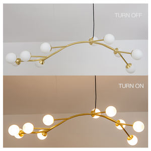 Lámpara colgante nórdica de 10 Luces, lámparas para decoración del hogar, bombillas G9, iluminación colgante - Product Image 6