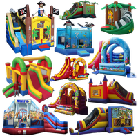 Commercial PVC extérieur enfants rebond maison cavalier sauter Combo toboggan grand château gonflable videur plein d'entrain château sautant