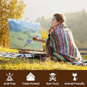 Tableros de lienzo para pintar tablero de dibujo de lienzo de 11x14 pulgadas paquete de 6 8 Oz <span class=keywords><strong>Triple</strong></span> imprimado 100% algodón Panel de tablero de lona sin ácido - Product Image 6