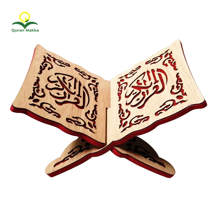 Migliore Qualità di Stile di Legno Del Mestiere Supporto di Regalo Islamico MDF Materiale Il Santo Corano Libro di Supporto Per I Musulmani Casa Ufficio Decorazione