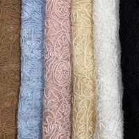 Prix de gros Serviettes multicolores Tissu Fil Blanc Dentelle 100% Polyester Tissu Broderie Dentelle pour Vêtement de Dame Tissu