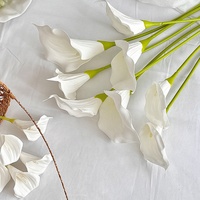 Lys Calla artificiels à longue tige en EVA, effet toucher réel, pour la décoration de table à la maison, les mariages et les accessoires photo floraux