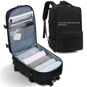 Sac à dos de voyage Oxford de haute qualité, style valise, ouverture et fermeture à 180 degrés, sac de voyage avec port USB - Product Image 3