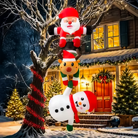 Ensemble de décorations de Noël gonflables géantes : Arbre de Noël, Bonhomme de neige, Canne à sucre, Père Noël, en tissu Oxford, pour extérieur, jardin, fêtes, événements et présentations solaires