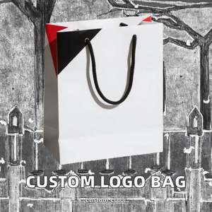 Customized Matte <b>White</b> <b>Gift</b> Paper <b>Bag</b> Boutique Cardboard Packaging with Your Own Logo for Small Business Use for Exhibitions - Product Image 3