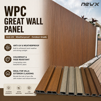 Panneau mural WPC cannelé 3D coextrusion type Great Wall pour jardin extérieur