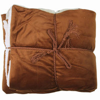 Couverture de casino 100% polyester, fausse fourrure Velboa, polaire à 2 couches, épaisse avec franges, robe en polaire Sherpa