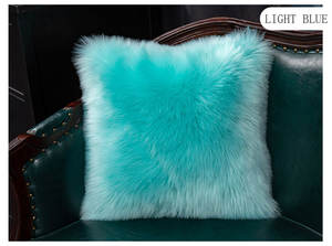 Cheer Dekorasi Solid Mewah Shaggy Hangat Bulu Domba Imitasi Berbulu Halus Halus Bantal Tempat Tidur Wol Lempar untuk Sofa Memegang Lengan Anda - Product Image 4