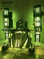 Costume de Robot Led Robot de Fête pour Adulte Combinaisons Led Robot sur Échasses avec pistolet à canon led co2