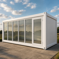Unité de vente au détail préfabriquée en conteneur, vitrine entièrement vitrée, magasin portable pour la promotion de marque et les événements de lancement