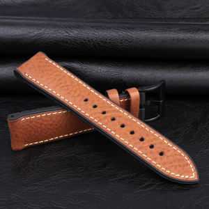 Correa de cuero + goma híbrida Vintage para reloj, banda de silicona impermeable de 18/20/21/22/23/24mm, venta al por mayor - Product Image 5