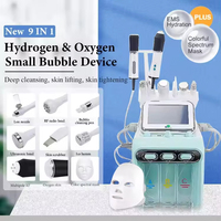 Stylo à oxygène portable 9 en 1 avec microdermabrasion à l'hydrogène, machine de beauté pour la peau à bulles fines avec poignée BIO, machine de salon