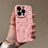 Coque antichoc en TPU pour iPhone 17 Pro Max et iPhone 16 avec motif à pois ondulés, design minimaliste, protection intégrale