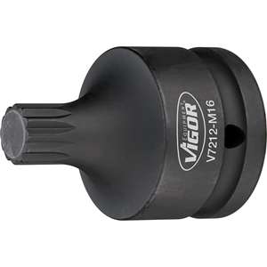 VIGOR-Juego de destornilladores de impacto, hexágono interior ∙ 3/4 ∙ pulgadas (20mm) cuadrado, hueco ∙ Perfil de dentado interno X - Product Image 2