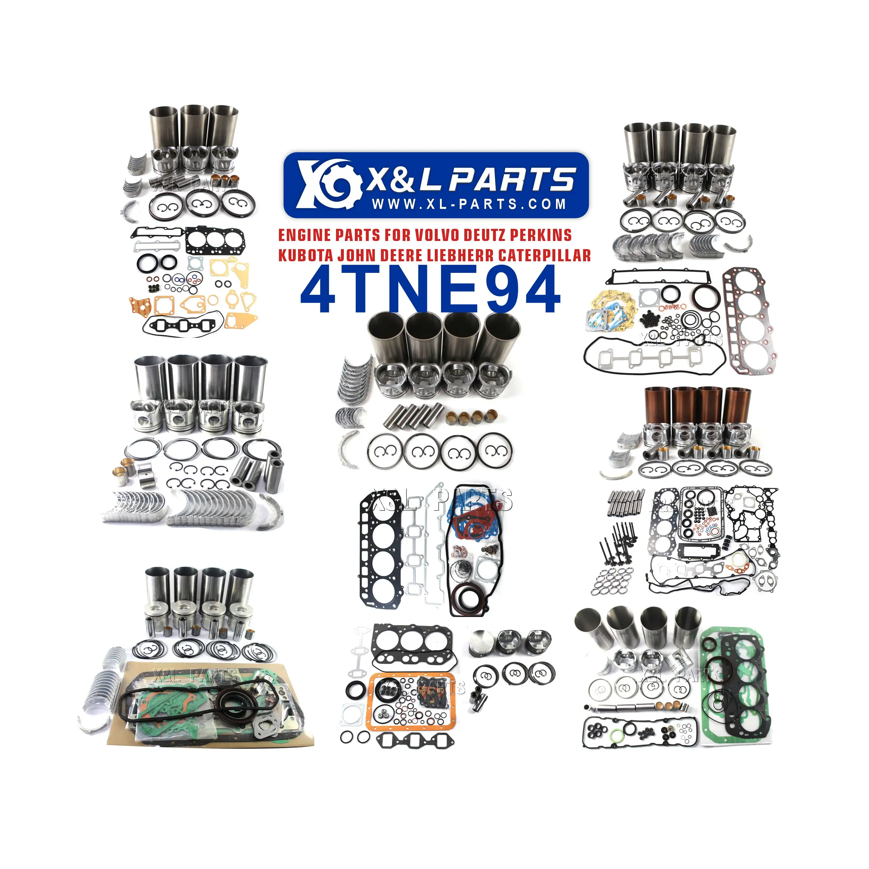 X&L 4TNE94 4D94E Engine Rebuild Kit 129900-22080 Liner For Yanmar Engine Overhaul Parts Kit for Komatsu Hyster Forklift Truck