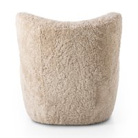 Fauteuil lounge moderne incurvé en tissu Teddy doux, idéal pour salon, chambre ou hôtel