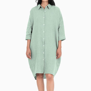 <span class=keywords><strong>Abito</strong></span> Estivo da Donna in <span class=keywords><strong>Lino</strong></span> 2026, Lunghezza <span class=keywords><strong>Midi</strong></span>, Stile Casual con Bottoni e Logo Personalizzabile - Product Image 3