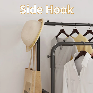 Porte-vêtements multifonctionnel à double tringle avec roulettes, étagère de rangement portable, support à roulettes pour chambre et buanderie - Product Image 3