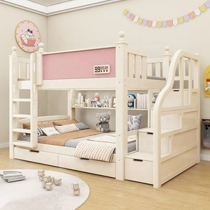 Cama <span class=keywords><strong>Litera</strong></span> Infantil de Madera Maciza Moderna, Duradera, Cómoda y Ecológica, <span class=keywords><strong>Litera</strong></span> Doble Multifuncional para Dormitorio - Product Image 3