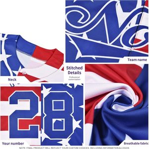 Maillot de baseball personnalisé, chemise boutonnée patriotique, nom, numéro et logo brodés, unisexe, adulte, respirant, sublimé - Product Image 3