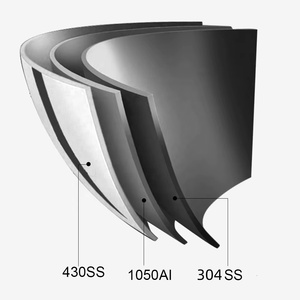 <span class=keywords><strong>Casserole</strong></span> en acier inoxydable triple couche PVD rose, moderne, de luxe, motif martelé, compatible lave-vaisselle, <span class=keywords><strong>four</strong></span>, gaz et induction - Product Image 3