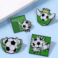 Set de pines esmaltados de fútbol duraderos al por mayor con cierre de seguridad, pin de solapa personalizado con logo para aficionados al fútbol, para equipos deportivos, clubes, eventos
