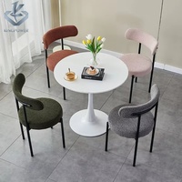 Chaise de salle à manger en tissu nordique, design moderne et minimaliste, chaise à dossier pour salles à manger domestiques, modèle démontable F-39