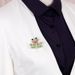 Broche con Diseño de Rana con Pedrería para Hombre y <span class=keywords><strong>Mujer</strong></span>, Joyería para Traje y Abrigo, Accesorios de <span class=keywords><strong>Ropa</strong></span>, Broches a Juego, Recuerdos para Fiestas - Product Image 2