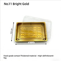 Conteneur à sushi rectangulaire de style japonais luxueux avec couvercle transparent en PET, plateau en plastique épaissi pour bonbons et snacks, commandes en gros