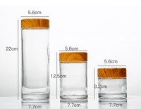 Stoples kaca madu kosong 180ml 360ml 750ml, bentuk bulat mewah HARGA TERBAIK dengan tutup serbuk kayu kustom