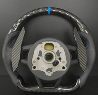 Volant personnalisé en fibre de carbone pour Skoda Octavia RS VRS |   Cuir véritable pour surpiqûres bleues |   Amélioration de l'intérieur des voitures de sport