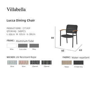 Sillas de Bistró Comerciales para Cafetería, Muebles de Exterior para Restaurante, Sillas Apilables de Aluminio para Terraza y Jardín - Product Image 5