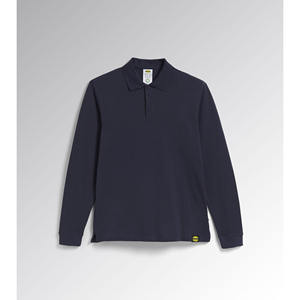 Polo de Manga Larga para Hombre Diadora, Azul Clásico, Algodón Orgánico Piqué, Talla XL, Ecológico - Product Image 1