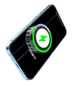 Ventola di Raffreddamento Attiva con Luce LED, Caricatore Wireless Magnetico, Radiatore per Telefono Cellulare, Impugnatura Raffreddante per Smartphone - Product Image 1