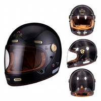 Nuevo Casco de Motocicleta Unisex de Fibra de Carbono Retro Integral con Certificación 3C, Apto para Todas las Estaciones, Estilo Cruiser y de Carreras