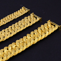Bracelet chaîne cubaine géométrique classique unisexe ZH, plaqué or 24 carats de haute qualité, avec zircon et breloque en or de Dubaï, en laiton, idéal pour un cadeau