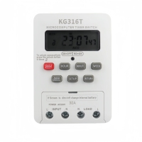 Minuteur numérique programmable KG316T, contrôle par relais 40A/30A, alimentation par batterie AC 220V 12V 24V pour connexion de circuit
