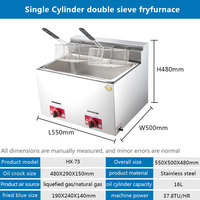 Friteuse à gaz commerciale sur pied à double panier avec contrôle de la température