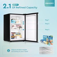 EUHOMY 2.1 pieds cubes mini congélateur vertical congélateur vertical profond maison porte simple avec porte réversible en acier inoxydable