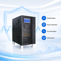 Onduleur triphasé en ligne 10 kVA à onde sinusoïdale pure, batterie au plomb-acide, alimentation de secours pour serveur hospitalier et charge critique, modèle Powermerry 33-10